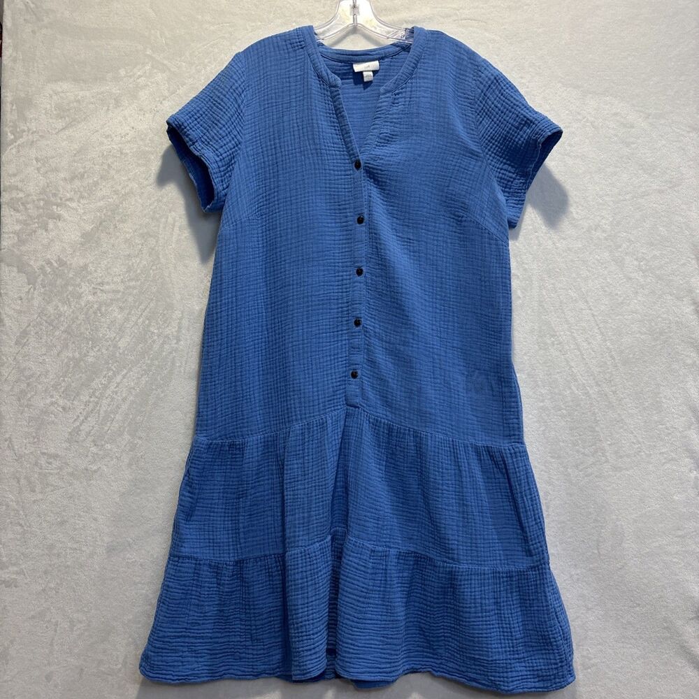Blue Button-Down Women's Dress